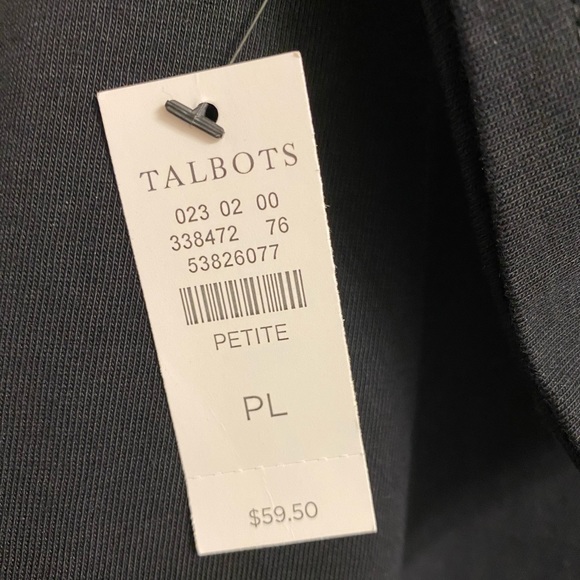 NWT Talbots Petite “l’amour” scoop neck black 3/4 sleeve top, size Large Petite - Picture 3 of 6